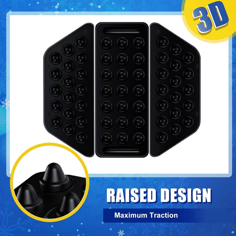 BeapTcely Black Snowboard Stomp Pads, Snowboard Grip Pad Anti Slip Mat Self Adhesive Rubber Ski Snowboard Stomp Pad Provides Extra Grip for Snowboarding for Men Women - Image 4